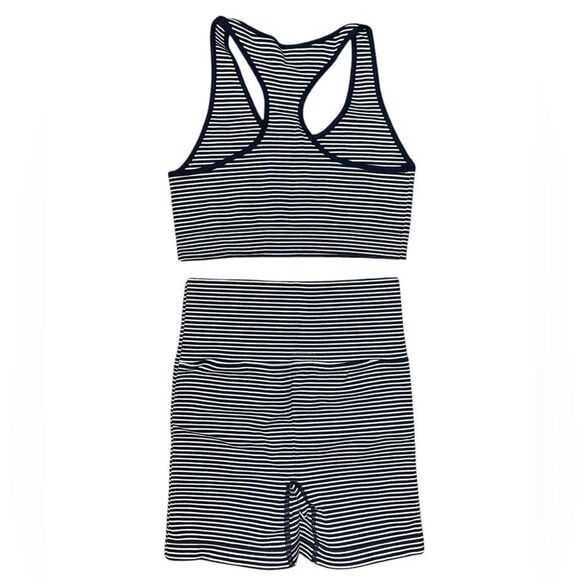Free People Striped 2 Piece Sports Bra & Shorts Set - Picture 2 of 3